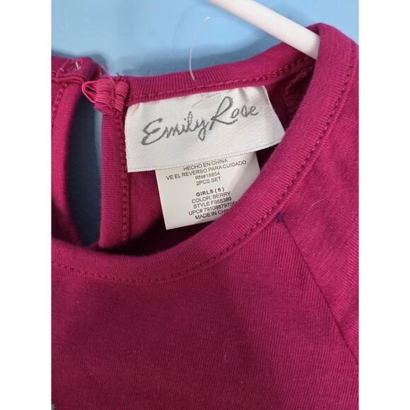 NWT Size 6 Emily Rose 2 Piece Set Knit Top Shirt legging Pink Cup Cake Outfit - Picture 4 of 4